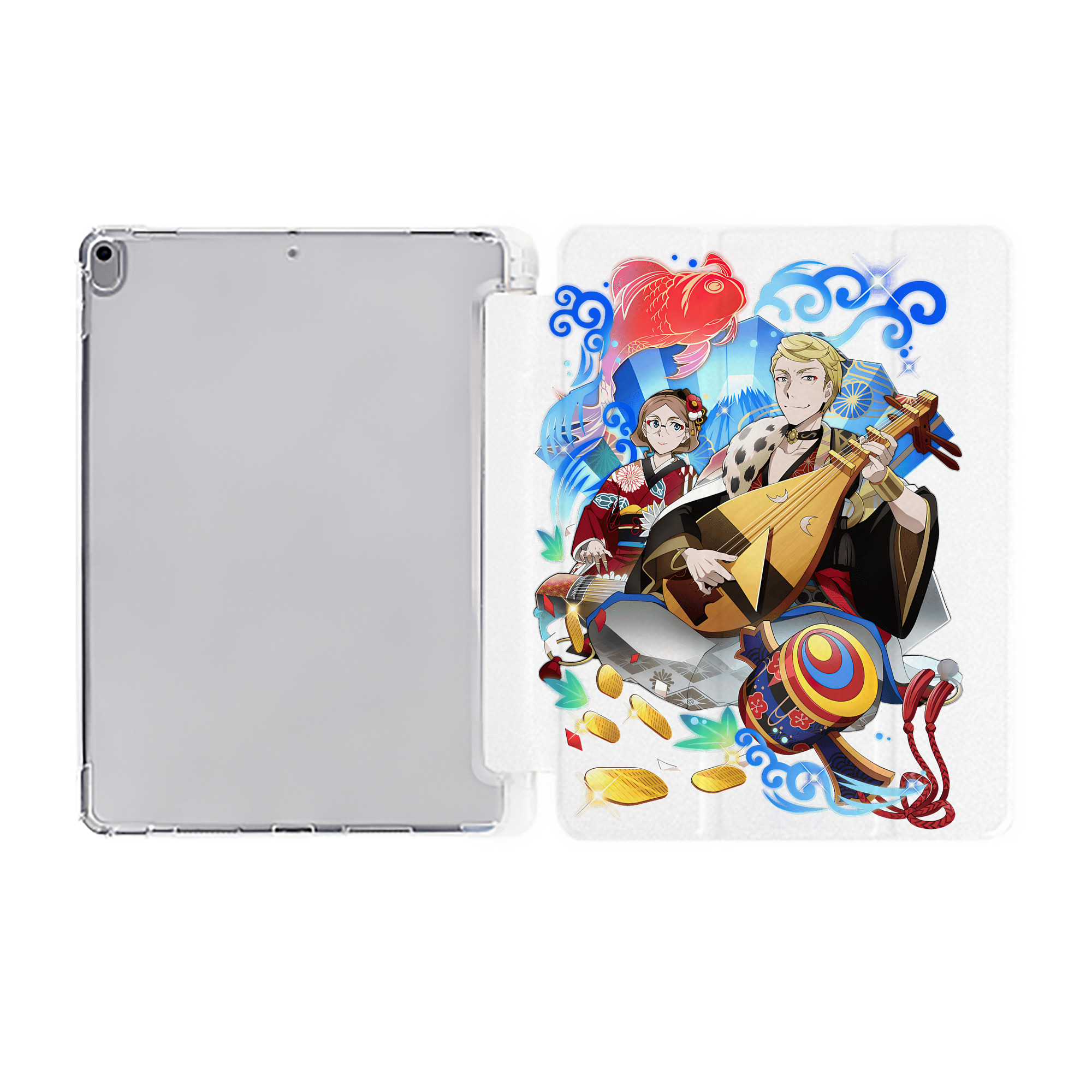 （画像用） 文豪ストレイドッグス Bungo Stray Dogs IPad ケース ペン収納付き 三つ折りスタンド PUレザー×シリコン 対応機種9.5/10.5/10.9インチ